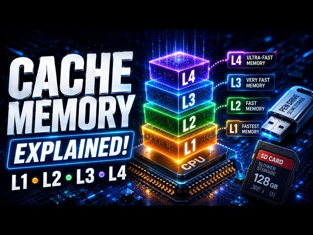 What is Cache Memory? | L1 L2 L3 L4 Cache | Pen Drive, Flash Memory & SD Card Explained