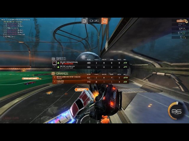 Beating a famous person in Rocket League 2 VS 2 with sorry-bench