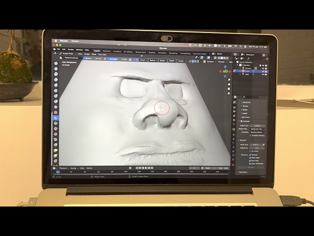 A quick 3D sculpt demo in blender