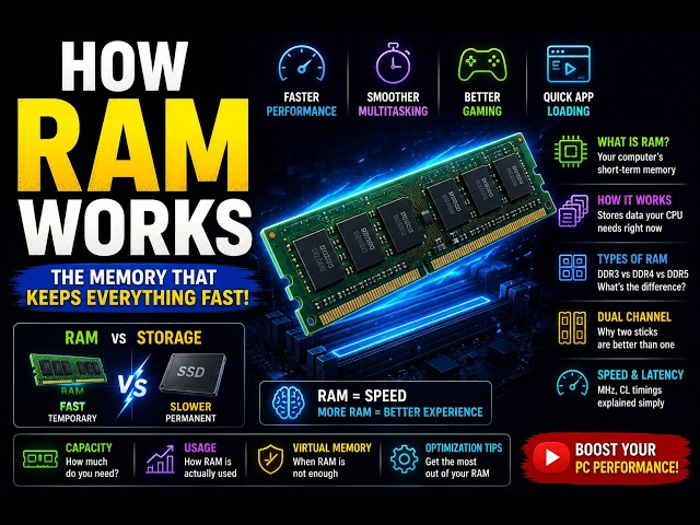 How RAM Works | Computer Memory Explained Simply (DDR4 vs DDR5)