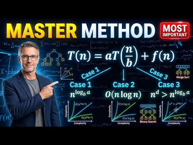 Master Method (Master Theorem)Explained in One Shot Recurrence Relations EasilyDAA Complete Tutorial