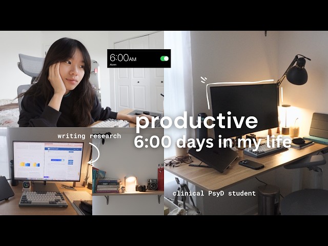 early studying mornings ☕ | writing research, learning again how to organize life, Psyd student vlog