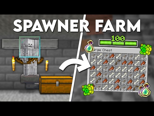 Minecraft Easy Zombie & Skeleton Mob Spawner XP Farm | Tutorial 26.2