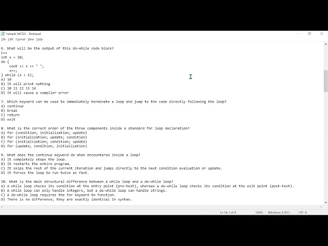C++ MCQ Exam Prep | Loops, Functions & Arrays (Step-by-Step Practical Walkthrough)