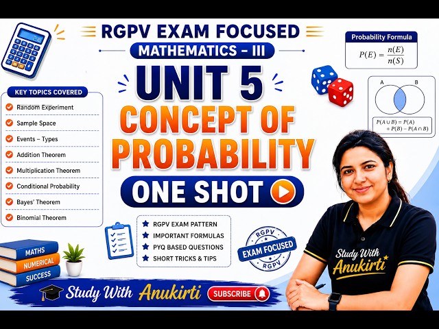 M 3 | UNIT 5 ONE SHOT | MATHEMATICS 3 | CONCEPT OF PROBABILITY | BINOMIAL DISTRIBUTION #education
