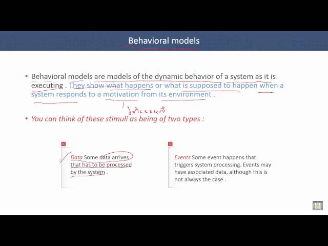 Software Engineering | C5 - L12 | Behavioral models