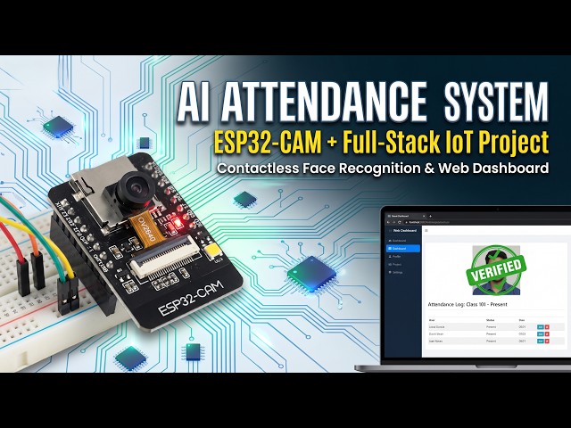 AI-Powered Contactless Biometric Attendance System using ESP32-CAM | Full-Stack IoT Project