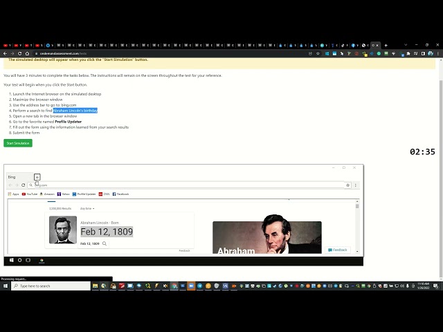 Computer simulation test answers