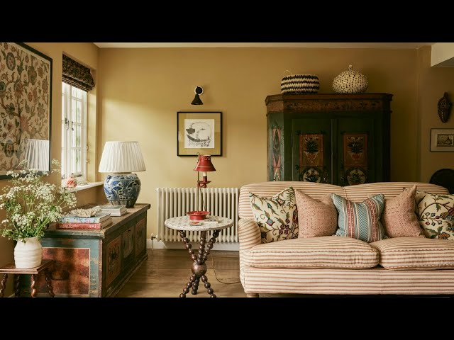 This English country cottage is all about warmth, pattern, and home