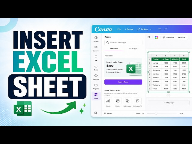 How to Insert Excel Sheet in Canva (Quick & Easy)