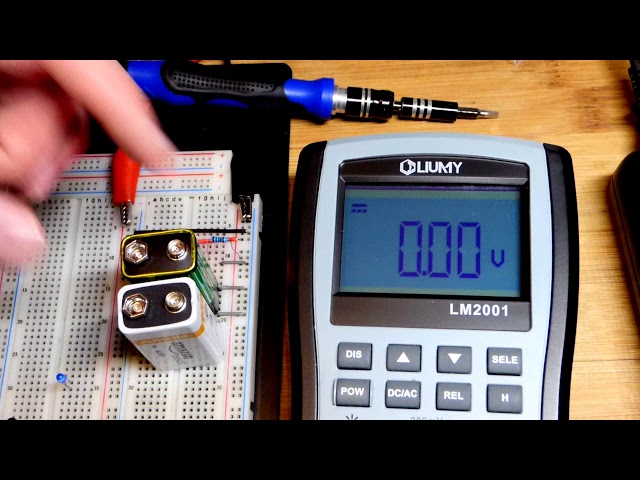 Multimeter voltage measurements of batteries and components learning electronics lesson 0002