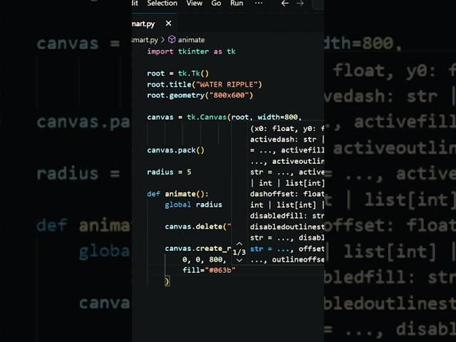 water ripple animation using Python code 🤯 #coding #python #viral #programming