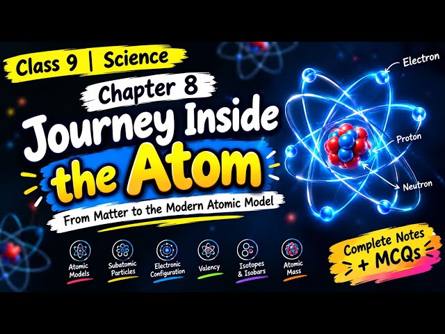 Class 9 Science Chapter 8 | Journey Inside the Atom | Complete Chapter Explanation + MCQs