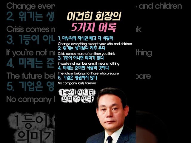 이건희 회장이 직접 남긴 결단의 말 #이건희 #삼성 #경영철학