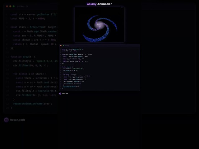 I Built a Galaxy With 200 Lines of Code 🌌 | HTML Canvas Galaxy Animation