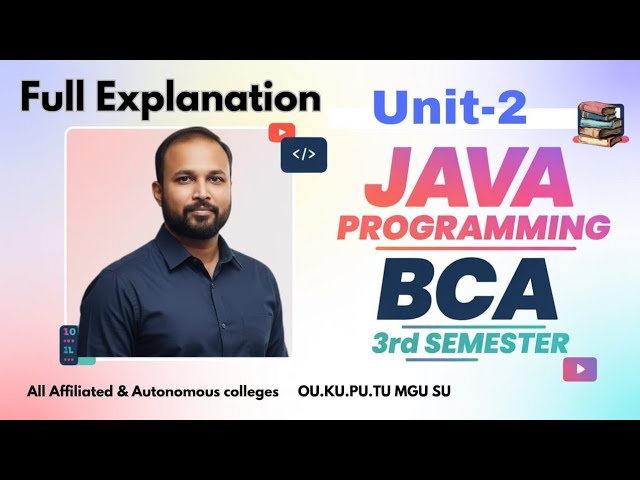 Java Programming UNIT 2 Quick Revision Short & Long Imp Questions 2025-26 BCA III 3rd Sem OU PU