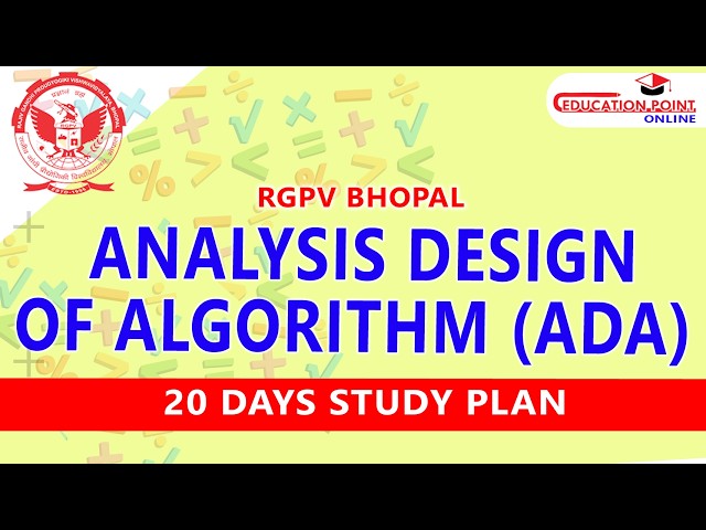 RGPV Analysis & Design of Algorithm (ADA) - 20 Days Study Plan