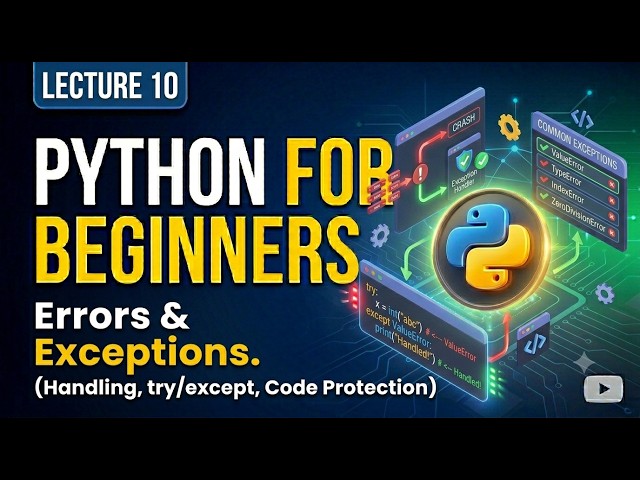 Python exception handling tutorial: try and except blocks with example | lecture 10