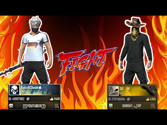 GyanRiShabh vs GD AK || youtuber guild vs gunday Esp guild || 1 vs 1 custom room best gameplay ||
