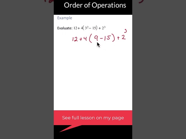 Order of Operations