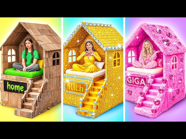 Una Casa De Color Rica VS Pobre VS Mega Rica | Trucos de Decoración Fáciles Multi DO Smile