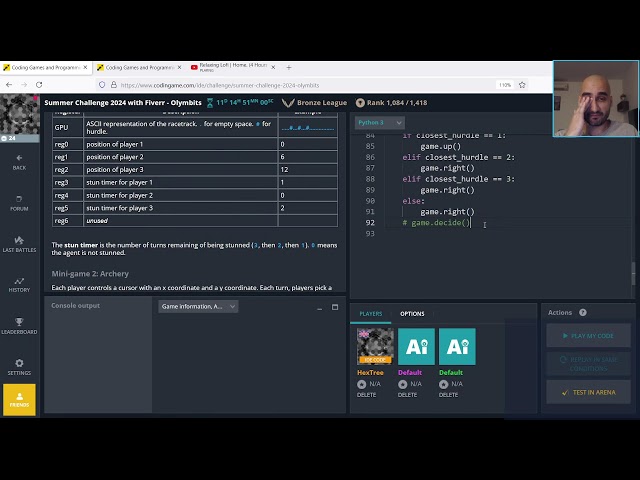CodinGame Summer Challenge 2024 (Python) - day 1