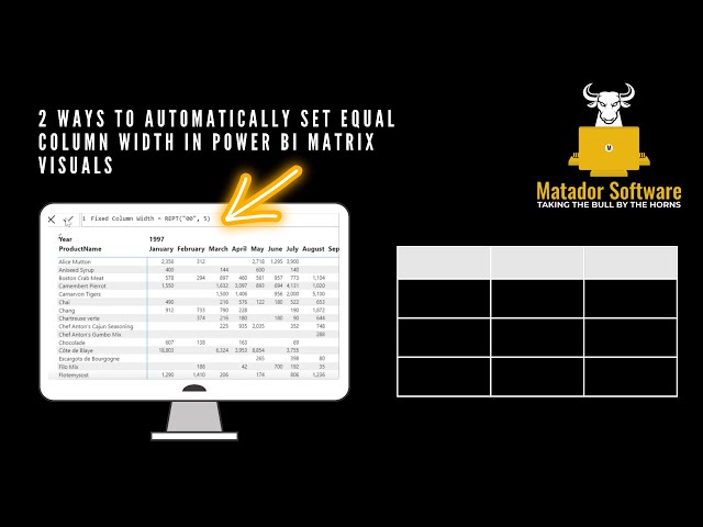 Two Ways to Automatically Set Equal Column Width in Power BI Matrix Visuals