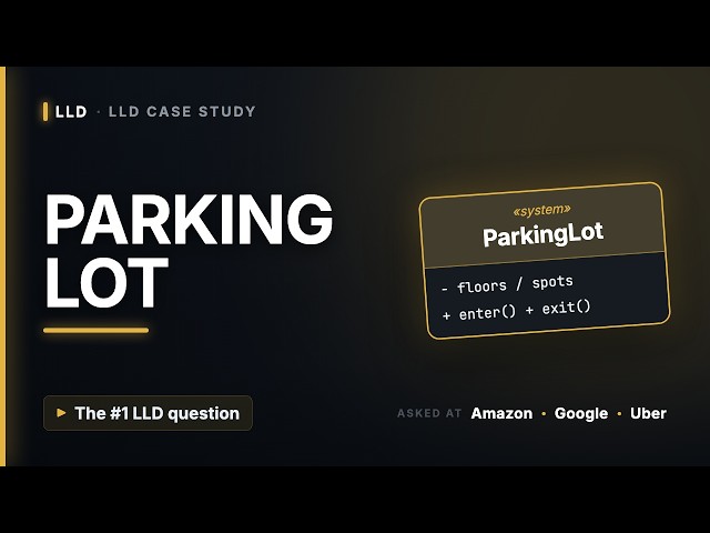 Parking Lot System Design — Low Level Design Interview (LLD)
