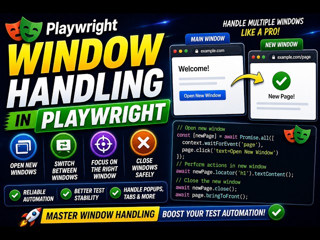 Playwright Tutorial 10 : Handling Multiple Windows in Playwright