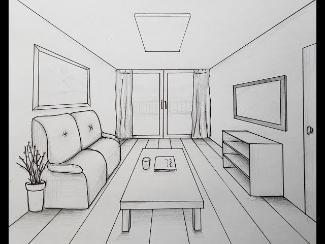 6th Grade Art: One-Point Perspective Room Drawing