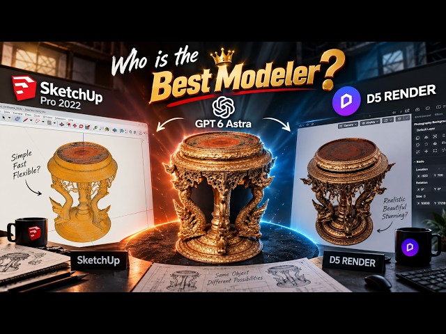Who is the Best Modeler? - Gpt Astra, SketchUp, D5 Render
