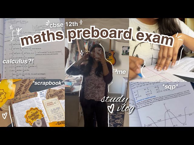 MATHS PREBOARD*cbse 12th* | PRODUCTIVE study with me 📚| study, vlog & more