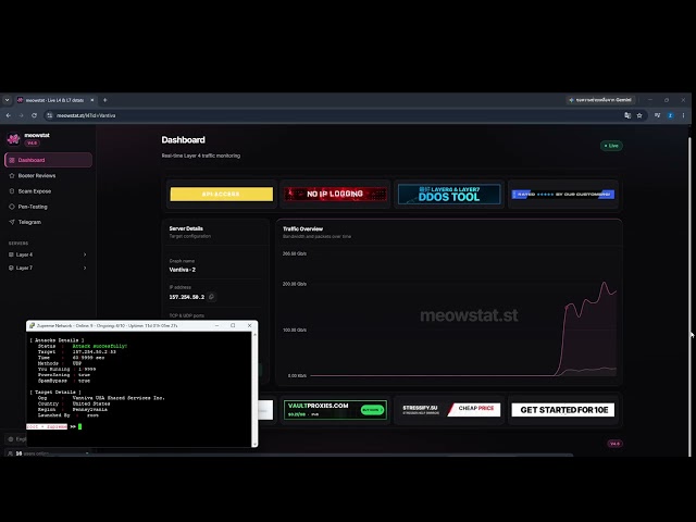 best layer 4 attack | udp 200gbps  | ddos minecraft and fivem #botnet #mirai