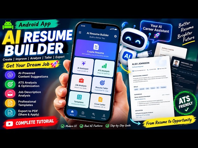 AI Resume Builder Android App | Kotlin + Jetpack Compose + AI + ATS Analyzer | Complete Project #PRO