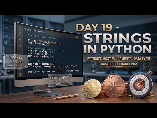 Day 19 - Strings in python #pythonforbeginners