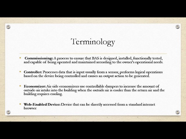 Building Automation Systems Lesson 1  - BAS 101 training system basics