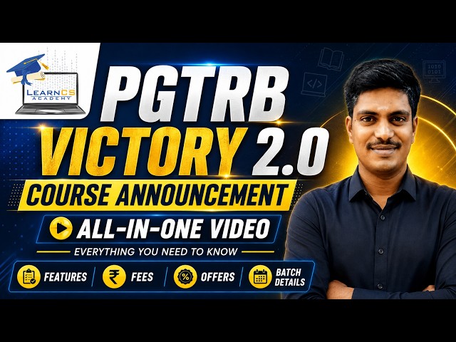 PG TRB | Computer Instructor | ViC 2.0 Course Announcement -2026 | All details about course