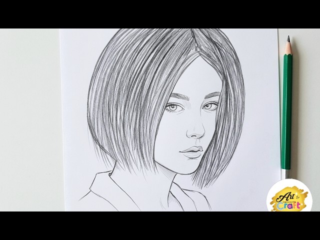 Easy Girl Portrait Drawing Step by Step ✏️✨ | Pencil Sketch Tutorial