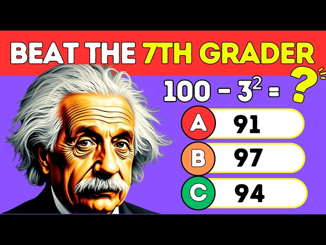 🧠 Math Quiz Grade 7 | Only a 7th Grader Can Get 100% on This - Can YOU?