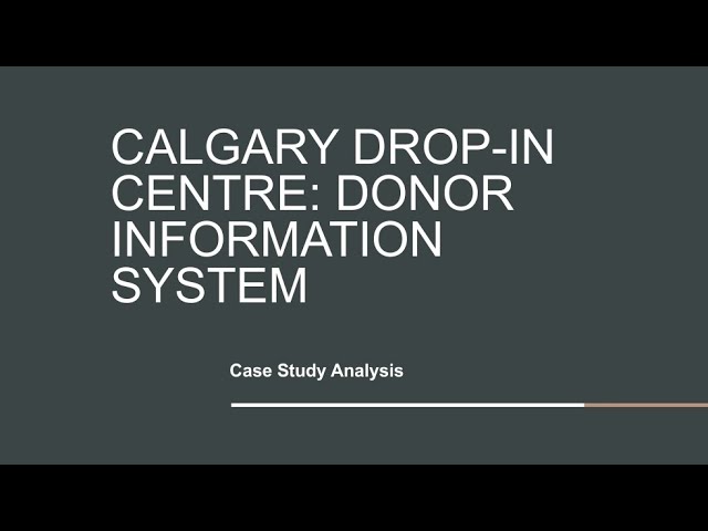 CALGARY DROP-IN CENTRE: DONOR INFORMATION SYSTEM- Case Study Analysis 