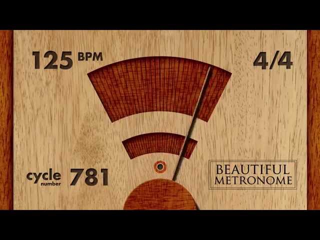 125 BPM 4/4 Wood Metronome HD