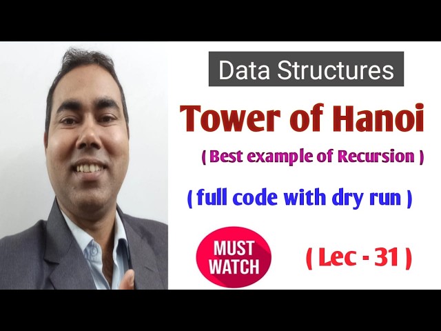 📚 Tower of Hanoi | Data Structures | Recursion in C
