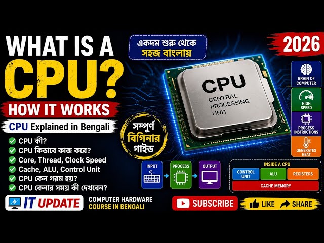 What is a CPU? How It Works | CPU Explained in Bengali | Complete Beginner Guide (2026
