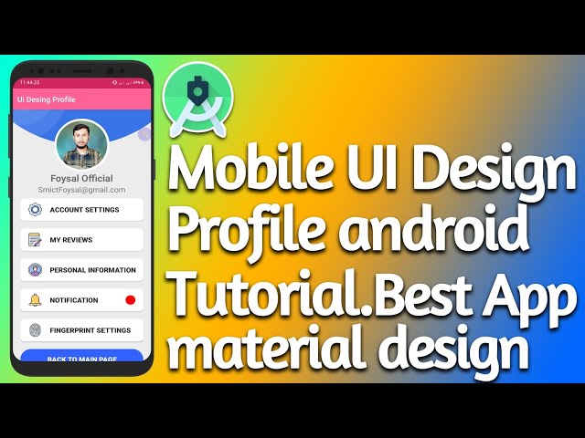 Mobile UI Design Profile android Tutorial - App material design android studio Bangla