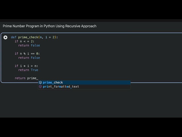 Prime Number Program in Python Using Recursive Approach