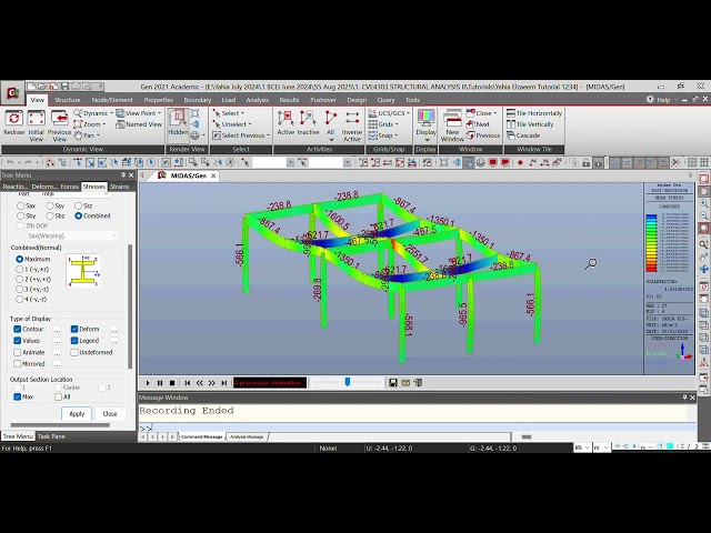 MIDAS Gen 2021 STRUCTURAL ANALYSIS  Tutorials   Amination