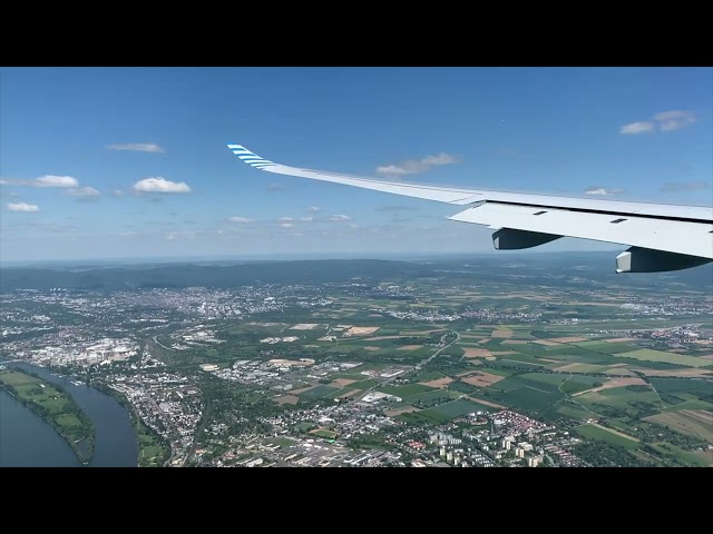 Condor Airbus A330neo scenic landing in Frankfurt. YVR-FRA