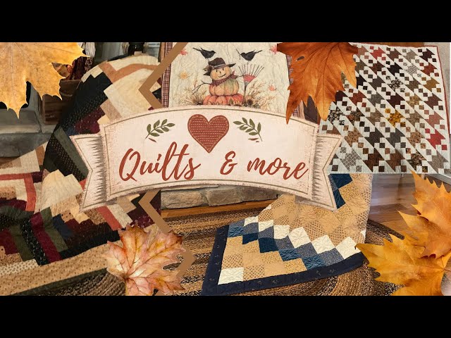 Two Finished Quilts 🤎  Share  a Quilt 🧡 Fall Cross Stitched Pillows 