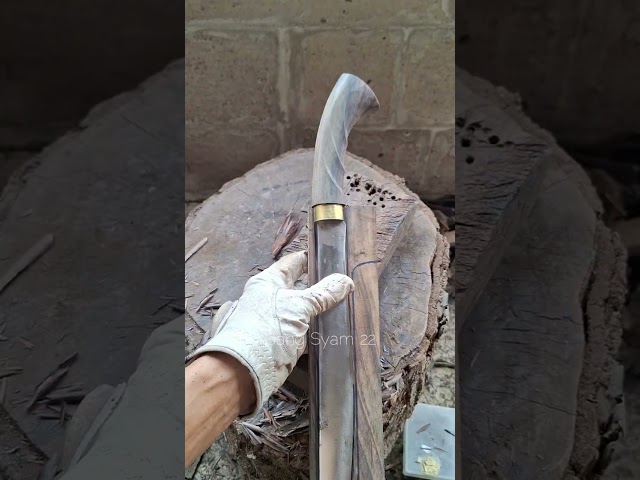 Proses pembuatan gagang dan sarung golok motif terbaru dari kayu sonokeling
