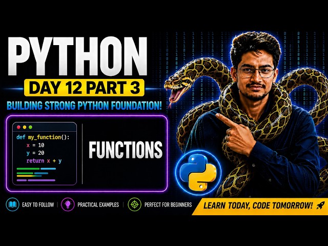 Python Day 10 (Part - 3) | python Function full Explanation 🤩🥰 | Python Tutorial #Python  #python